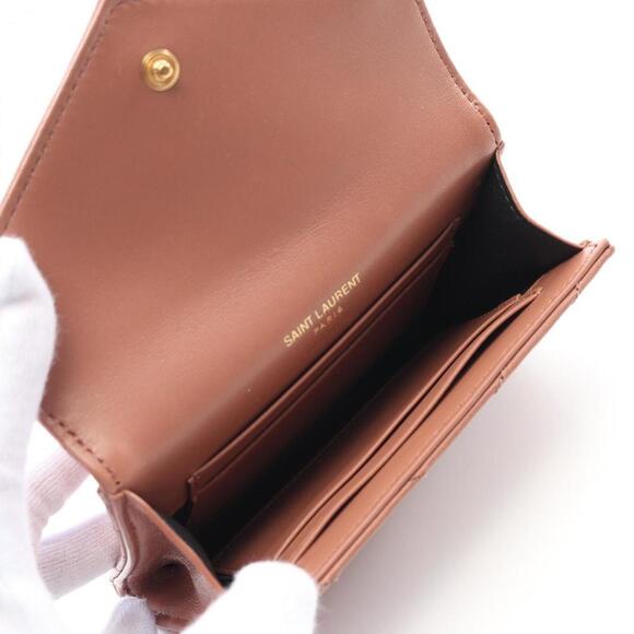 SAINT LAURENT Brown Monogram Leather Wallet - Picture 4 of 6